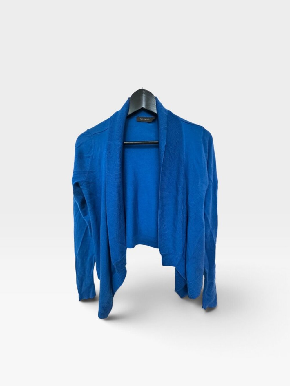 The Limited Royal Blue Open Front Long Cardigan Sweater Size XS Draped Layering